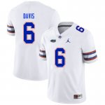 Men's Florida Gators #6 Shawn Davis NCAA Nike White Authentic Stitched College Football Jersey LTX7362JO